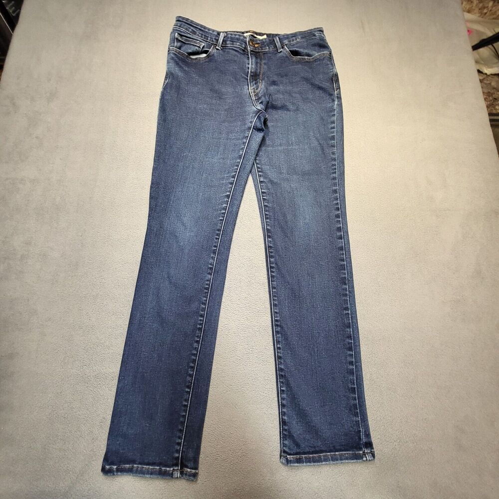 Levi's Jeans Womens 12 Blue Mid Rise Skinny Distressed Stretch‎ Denim